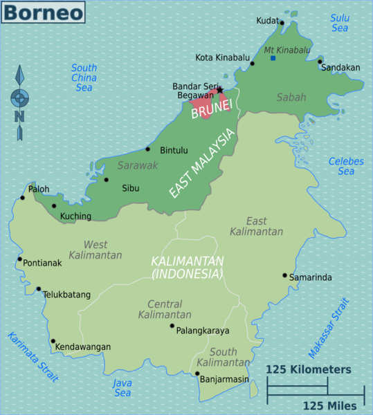 Borneo Island Map