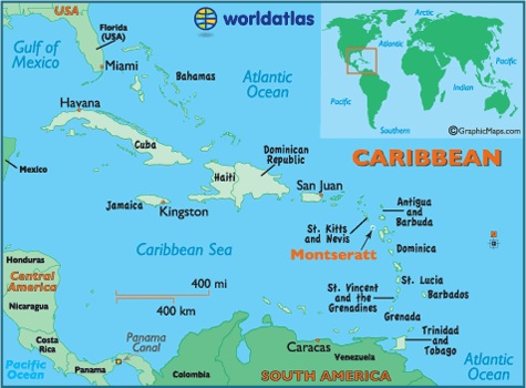 Plymouth Island Caribbean Map Islands And Islets Guide To Montserrat-The Affordable Caribbean Island