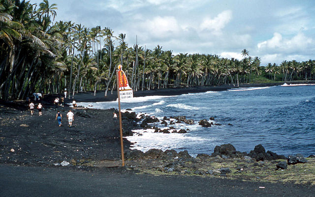 Kaimu black sand beaches, Hawaii