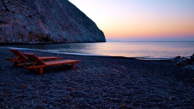 Perissa black sand beaches