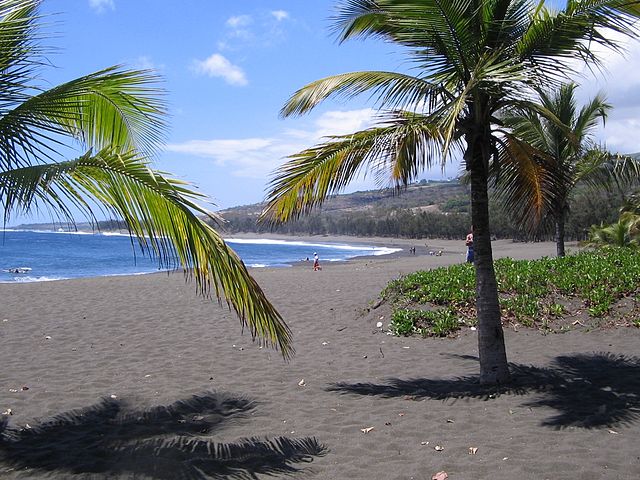 Reunion Island L'Étang-Salé black sand beach