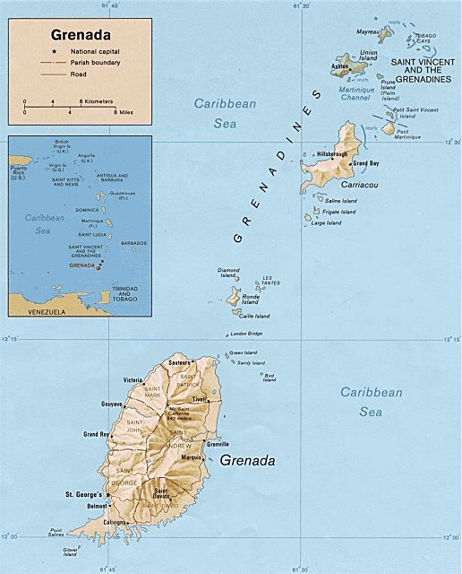 Grenada Islands map