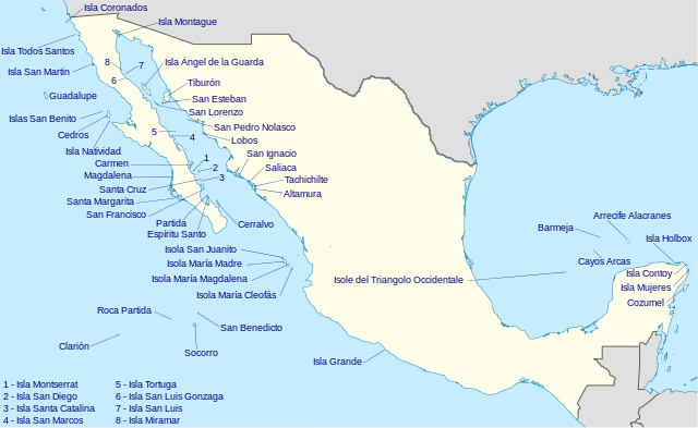 Mexican Islands map
