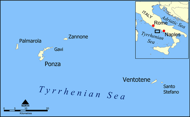 Pontine Islands Map