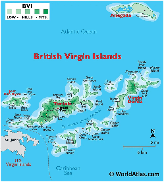 Location of Tortola Island